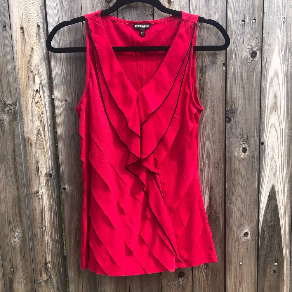 Express Red Sleeveless Blouse